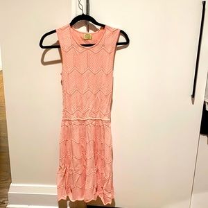 Pale Pink Torn by Ronny Kobo Midi Dress